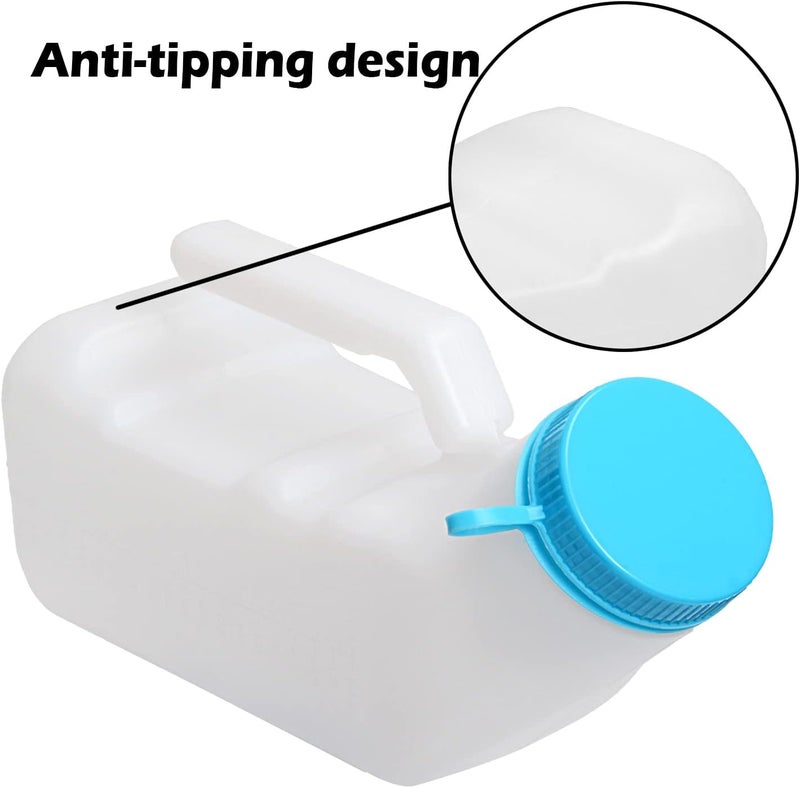 ilyever Upgraded Urinals for Men with Glow in The Dark,1000ml Thick Pee Bottles with Lid,Spill Proof Urinal Bottle for Car,Hospital,Elderly & Incontinence,2 Pack - Image 5